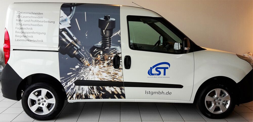 Fahrzeugbeschriftung im Digitaldruck für LST-Süd GmbH in Schwäbisch Gmünd
