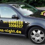 Autobeschriftung bzw. Fahrzeugbeschriftung für Ess Night in Esslingen